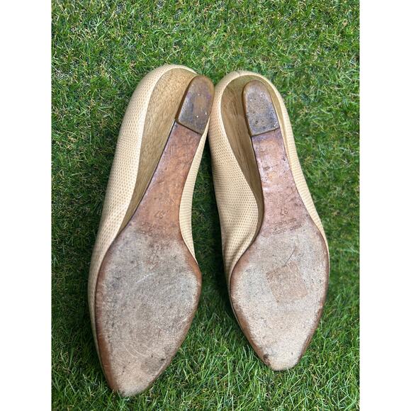 Giuseppe Zanotti Nude‎ Lizard Embossed Wedge Pumps Textured Size 37/6.5 - Picture 7 of 12